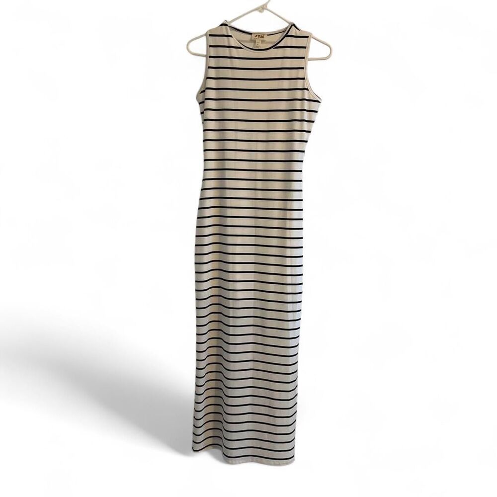 See You Monday Women's Black/white striped Dress